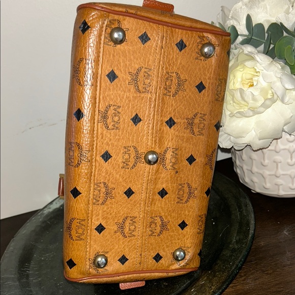 MCM Brown Satchel with Gold Accents - Picture 4 of 16